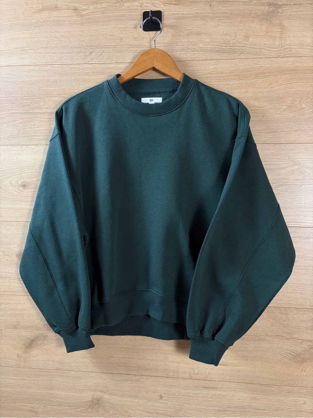 bp Women's Oversized Dark Green Crewneck Sweatshirt - XS